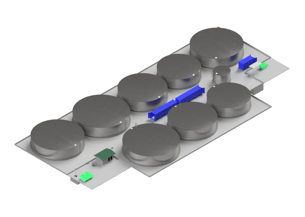 3D render of Northgate Estate 3 MLD wastewater treatment plant in Harare, Zimbabwe